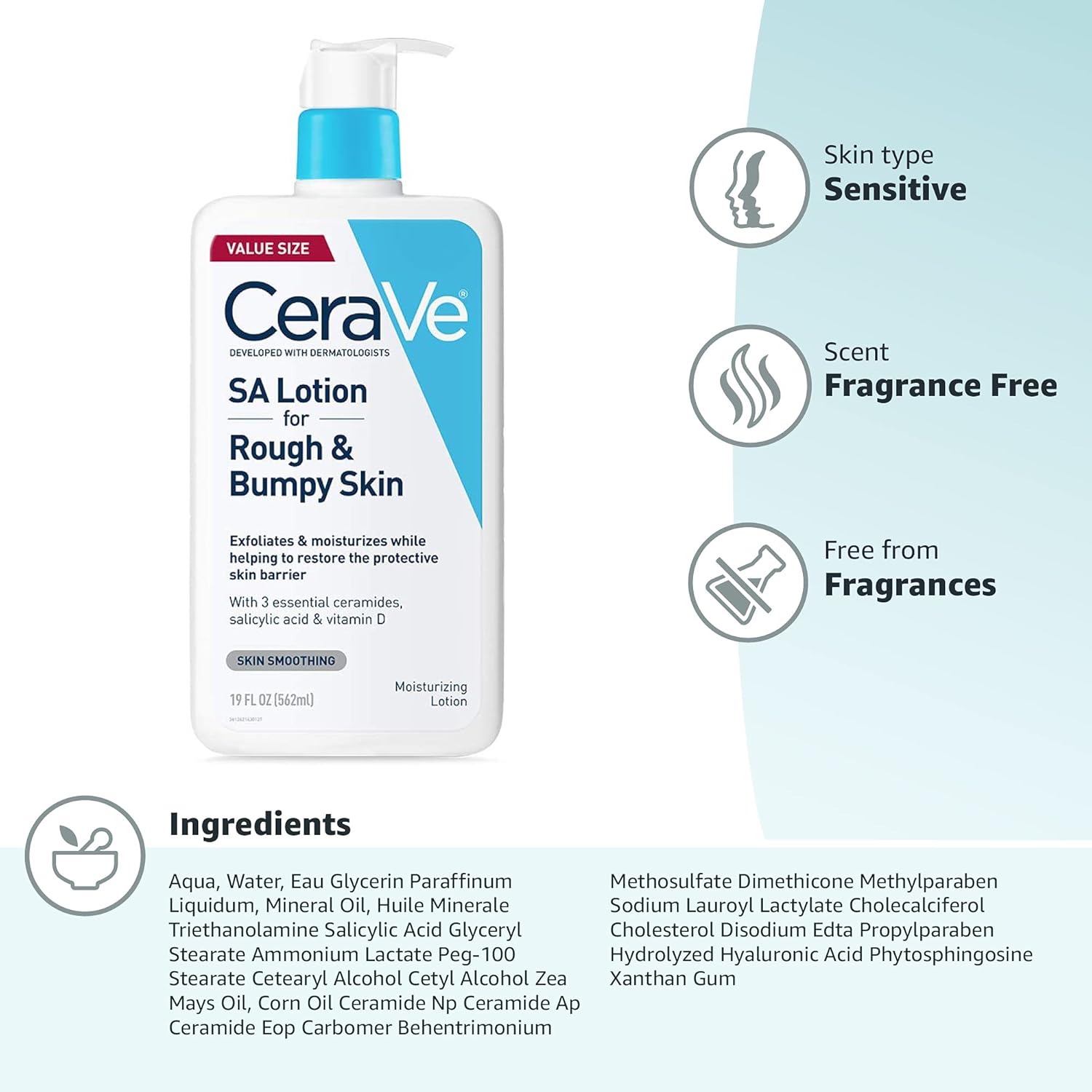CeraVe Salicylic Acid Lotion for Rough & Bumpy Skin – 237 mL