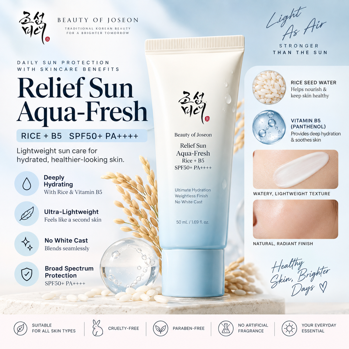 Beauty of Joseon Relief Sun Aqua-Fresh : Rice + B5 SPF50+ PA++++