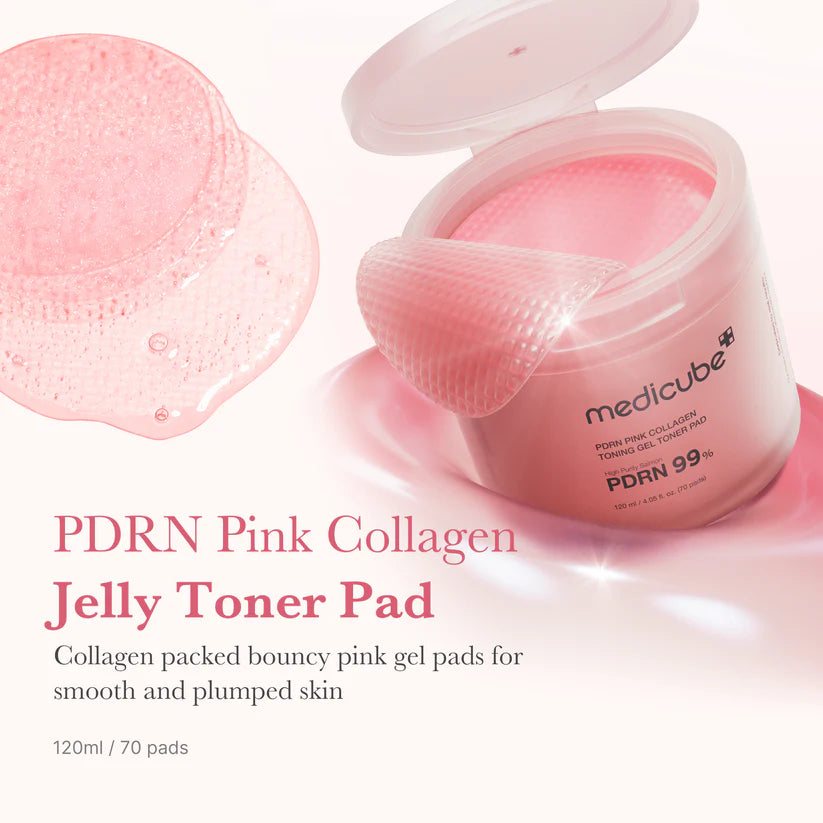 Medicube, PDRN Pink Collagen Toning Gel Toner Pad, 70 Pads
