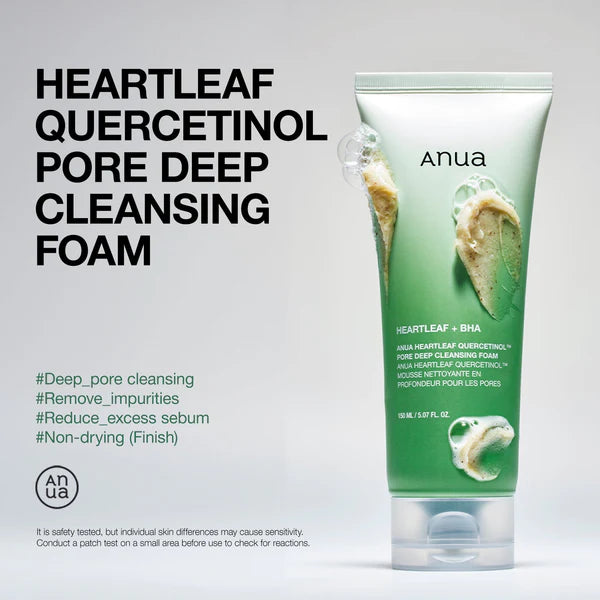 Anua – Heartleaf Quercetinol Pore Deep Cleansing Foam (150ml)